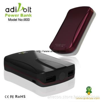 2 USB Mobile Power Bank  for Smart Phone, Camera, iPad, Galaxy Tab